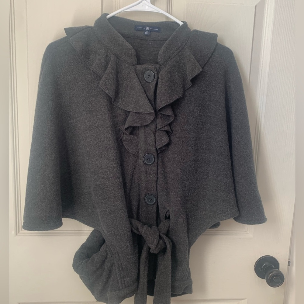 Gap size Medium Grey Cardigan Cape Style with Belt